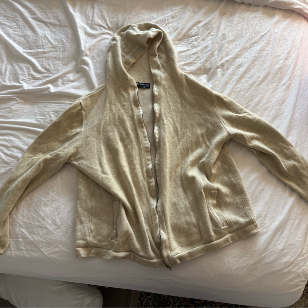 Burberry Classic Beige Cashmere Zip Hoodie
